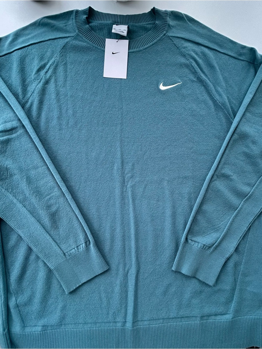 Nike Men’s Crewneck Sweater — Teal Green with White Swoosh